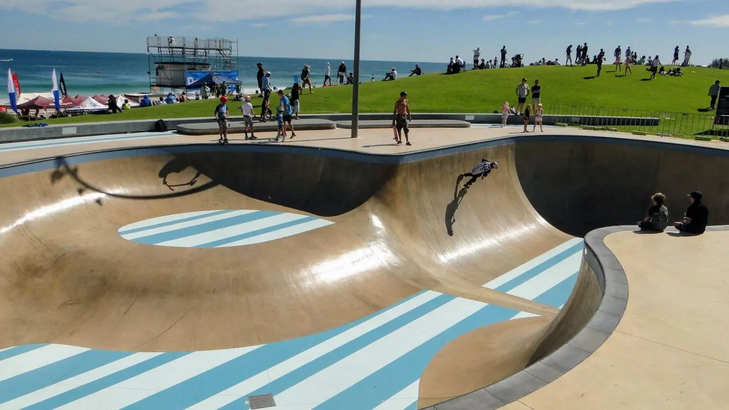 Skate bowl at Scarborough Beach Skate Park.